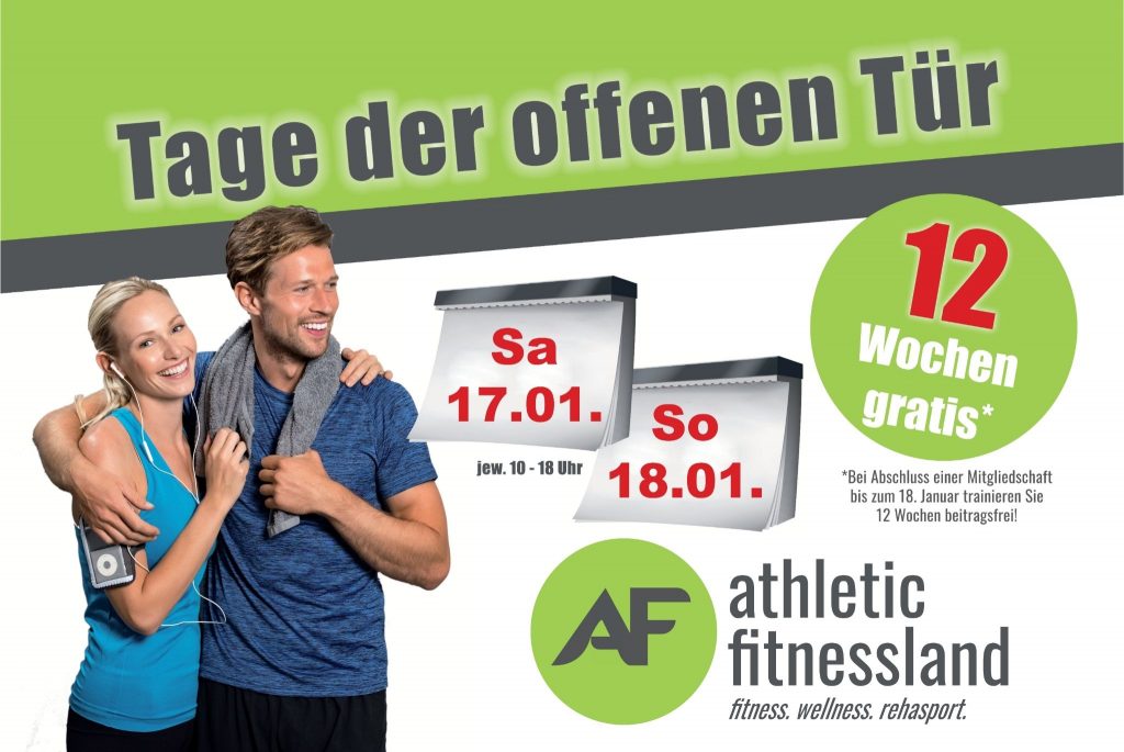 Tag der offenen Tür 17. & 18. Januar 2026 im Athletic Fitnessland Kiel