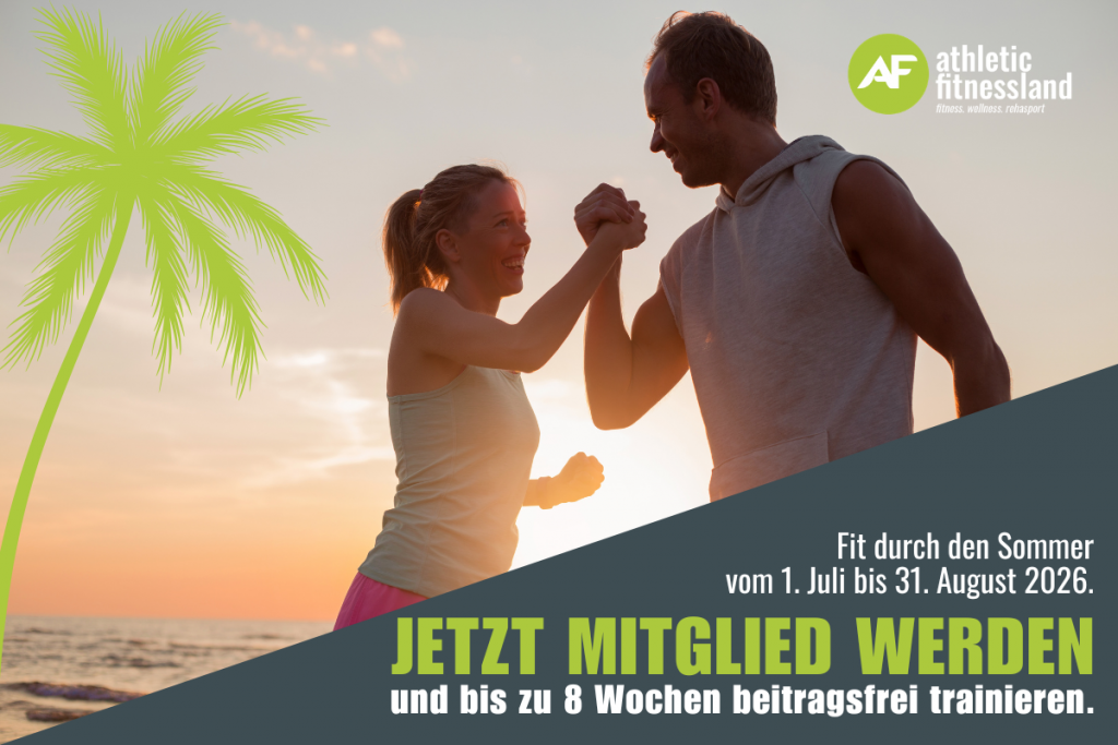 Sommeraktion im Athletic Fitnessland Kiel, bis zu 8 Wochen beitragsfrei